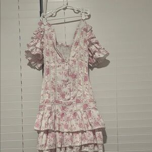 Floral Pink Ruffle Dress